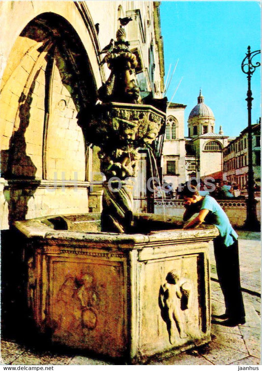 Dubrovnik - The Small Onofrian fountain - 1117 - Yugoslavia - Croatia - used - JH Postcards