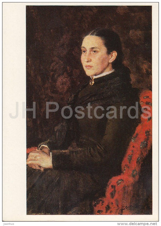 painting by V. Vasnetsov - Portrait of Y.  Mamontova - woman - Russian art - Russia USSR - 1982 - unused - JH Postcards