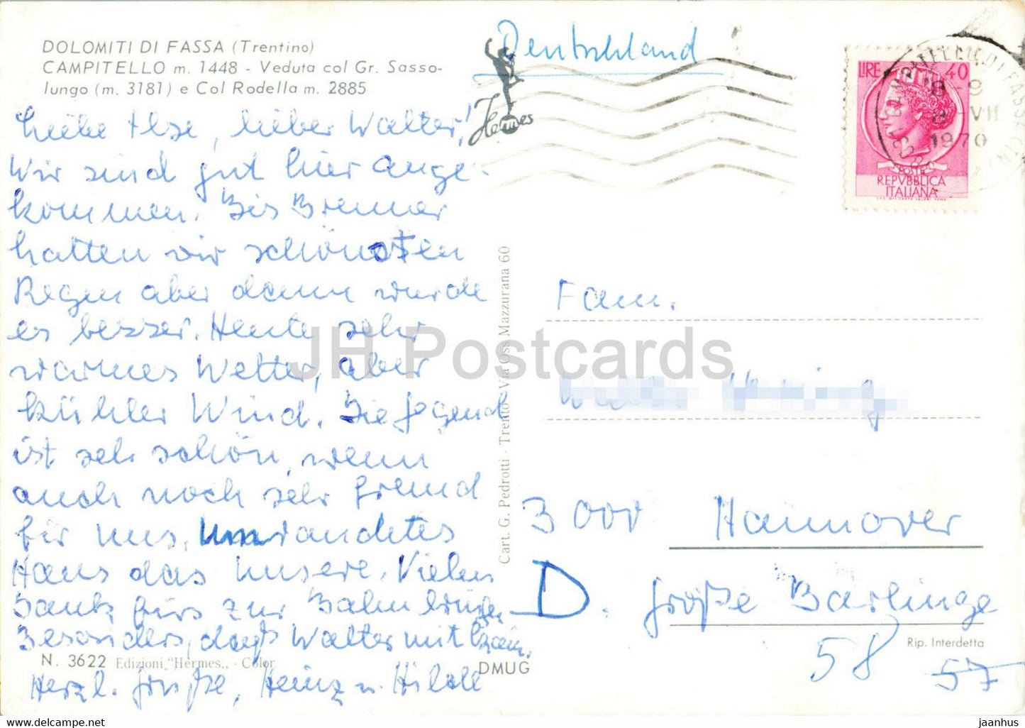 Dolomiti di Fassa - Campitello - Gr Sassolungo - Col Rodella - 1970 - Italie - occasion