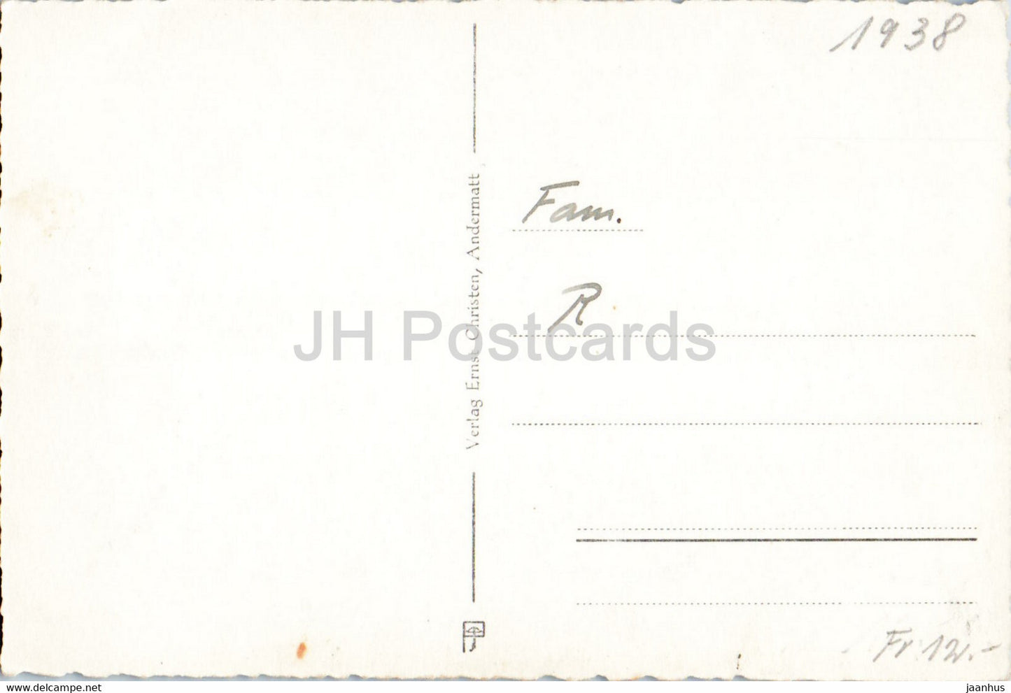 Andermatt - 997 - carte postale ancienne - 1938 - Suisse - utilisé