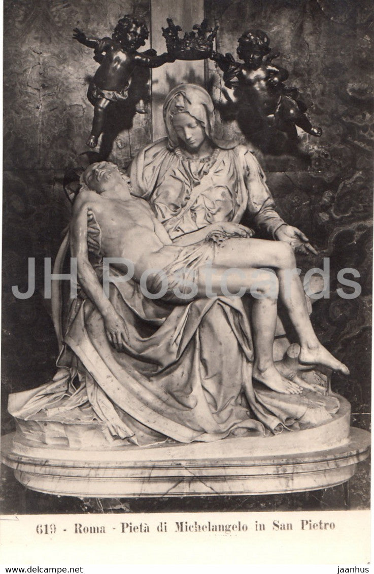 Roma - Rome - Pieta di Michelangelo in San Pietro - 619 - old postcard - Italy - unused - JH Postcards