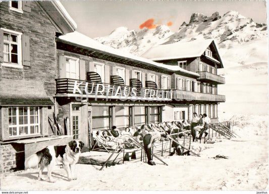 Melchsee Frutt - Hotel Kurhaus Frutt - dog St Bernard - old postcard - 1954 - Switzerland - used - JH Postcards