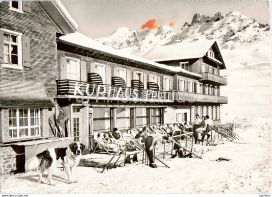 Melchsee Frutt - Hotel Kurhaus Frutt - dog St Bernard - old postcard - 1954 - Switzerland - used - JH Postcards