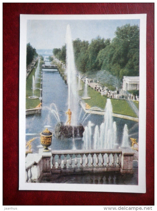 Sea Canal , outlook from the Great Palace - Petrodvorets  - 1961 - Russia USSR - unused - JH Postcards