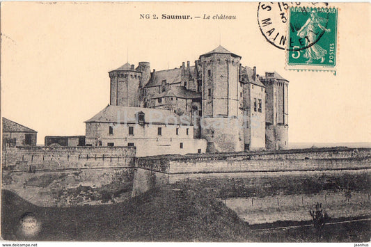 Saumur - Le Chateau - castle - 2 - 1910 - old postcard - France - used - JH Postcards
