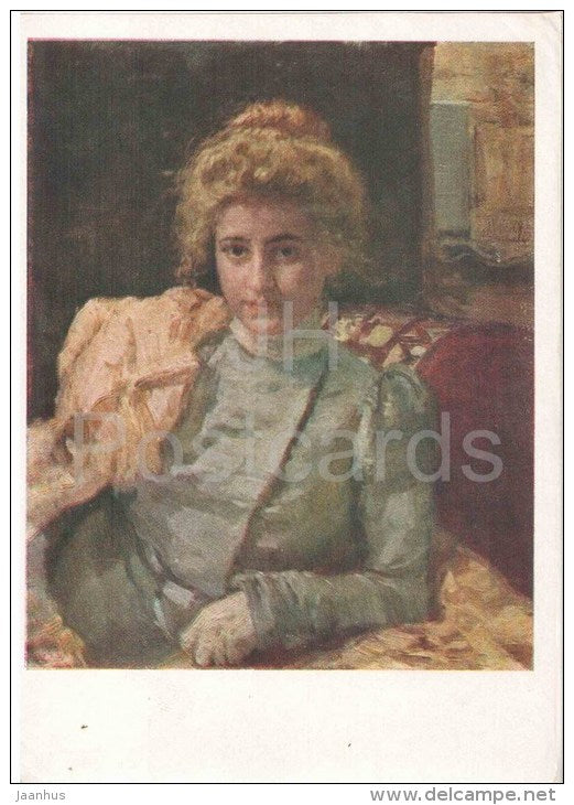 painting by I. Repin - Blonde Woman - russian art  - unused - JH Postcards