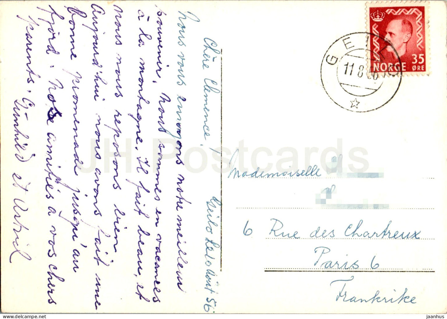 Haugastel - Eldfjord - alte Postkarte - 1956 - Norwegen - gebraucht 