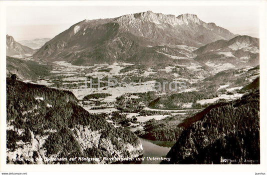 Blick von der Gotzenalm auf Konigssee - Berchtesgaden und Untersberg - old postcard - Germany - unused - JH Postcards