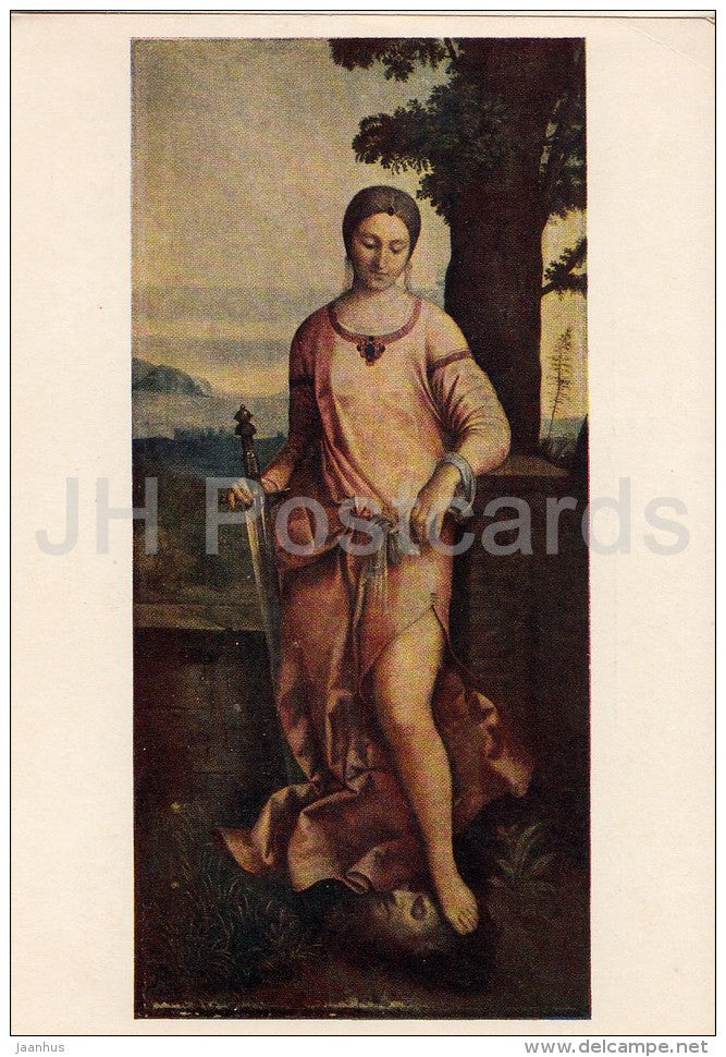painting by Giorgione - Judith , 1503-05 - woman - Italian art - 1954 - Russia USSR - unused - JH Postcards