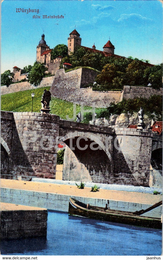 Wurzburg - Alte Mainbrucke - bridge - Feldpost - military mail - old postcard - 1916 - Germany - used - JH Postcards