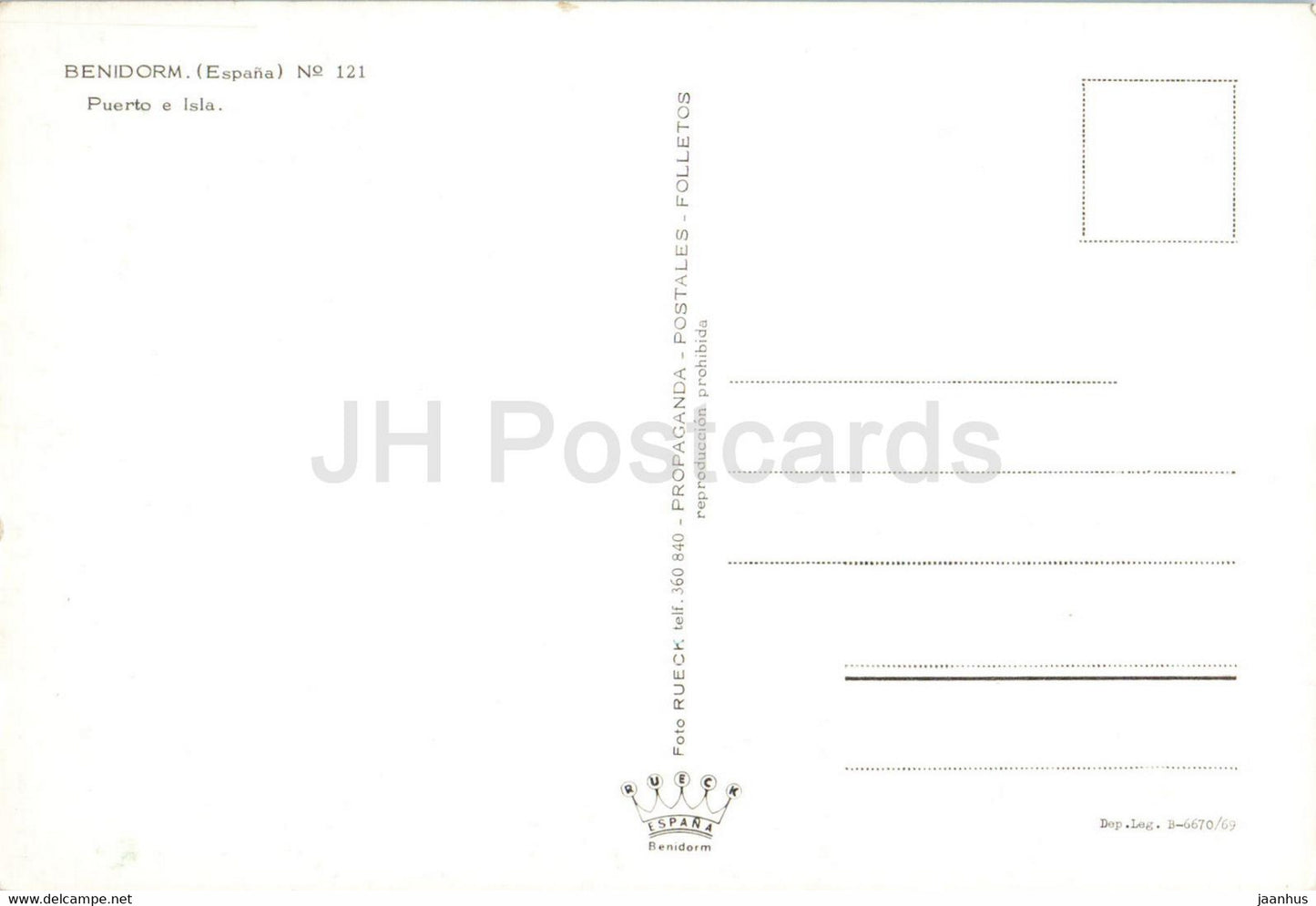 Benidorm - Puerto e Isla - port - island - 121 - Spain - unused