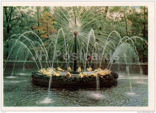 Sun fountain - Petrodvorets - 1964 - Russia USSR - unused - JH Postcards