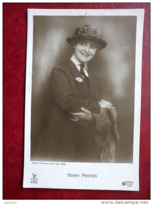 Henny Porten - movie actress - cinema - 214/2 - old postcard - sent to Estonia - Germany - used - JH Postcards