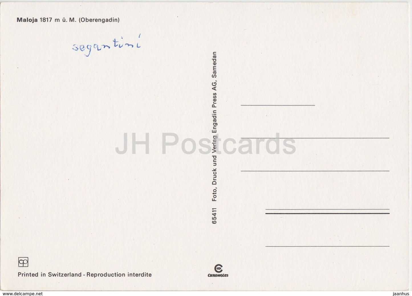 Maloja 1817 m - Oberengadin - 65411 - Switzerland - used
