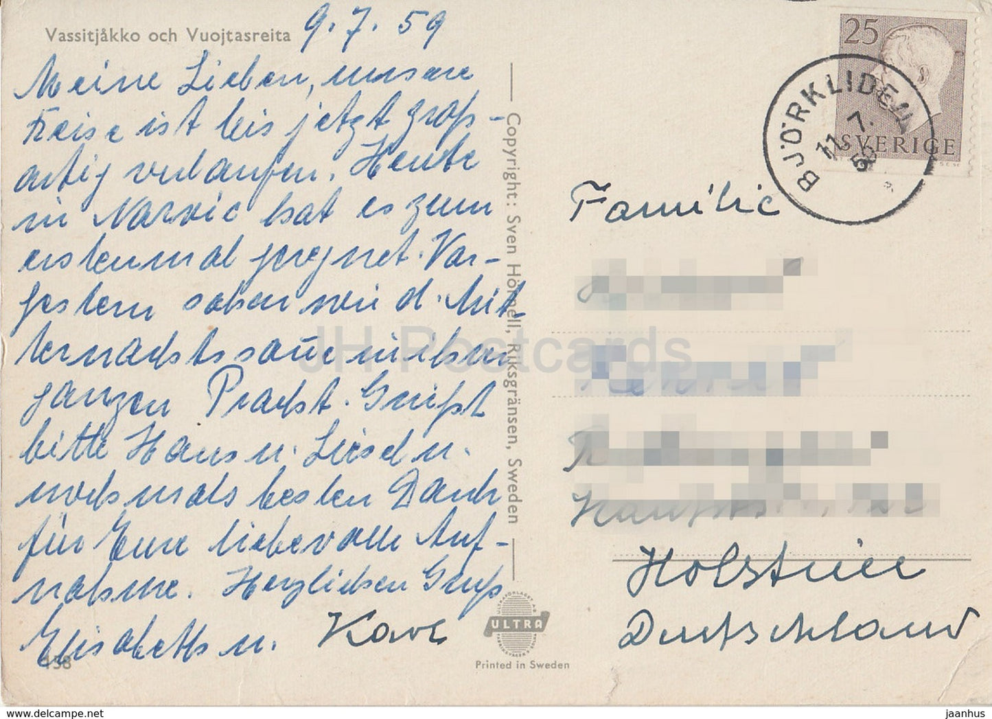 Vassitjakko och Vuojtasreita – 1959 – Schweden – gebraucht