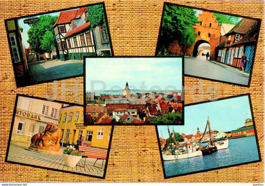 Faaborg - boat - street view - port - multiview - 6570-8 - Denmark - unused - JH Postcards
