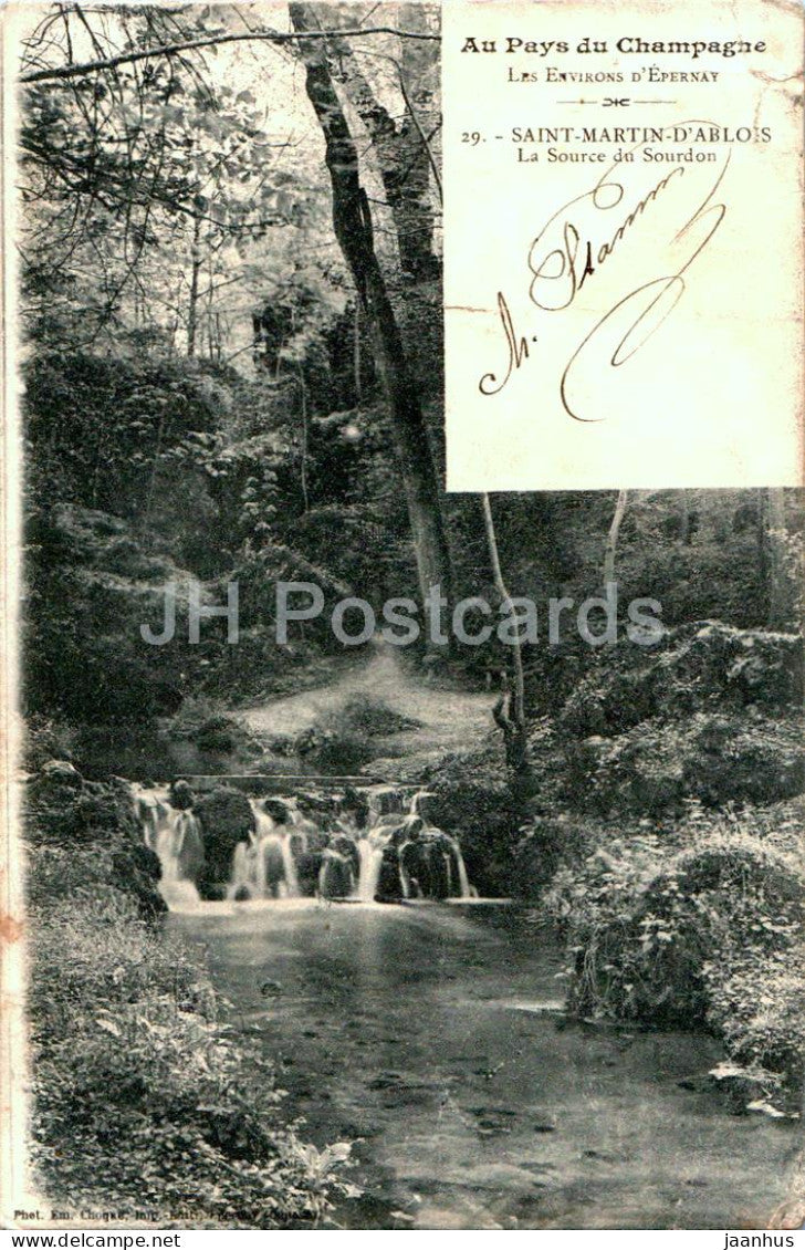 Saint Martin D'Ablois - La Source du Sourdon - Les Environs d'Epernay - 29 - old postcard - 1904 - France - used - JH Postcards