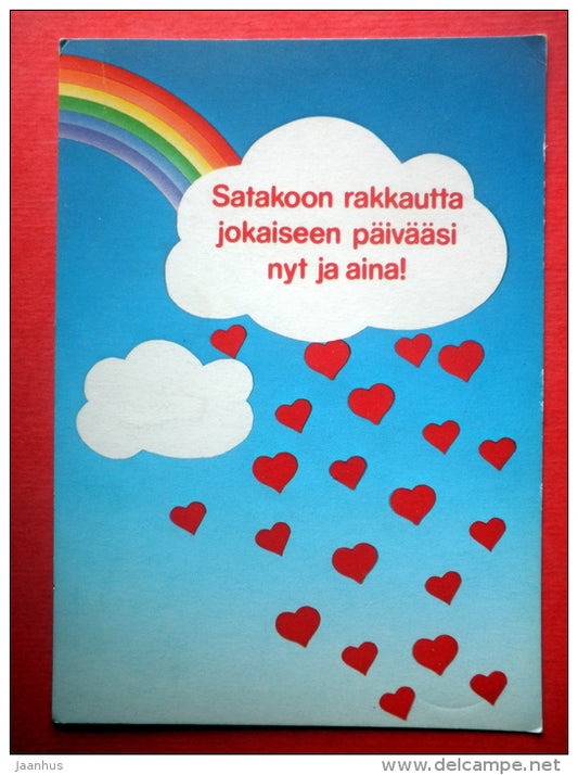 illustration - rainbow - Finland - circulated in Finland 1984 - JH Postcards