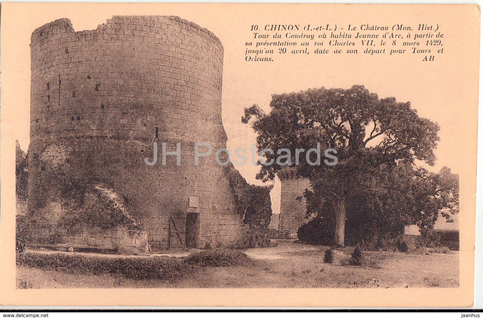 Chinon - Le Chateau - Tour du Coudray - 10 - old postcard - France - unused - JH Postcards