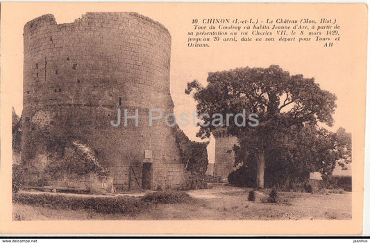 Chinon - Le Chateau - Tour du Coudray - 10 - old postcard - France - unused - JH Postcards