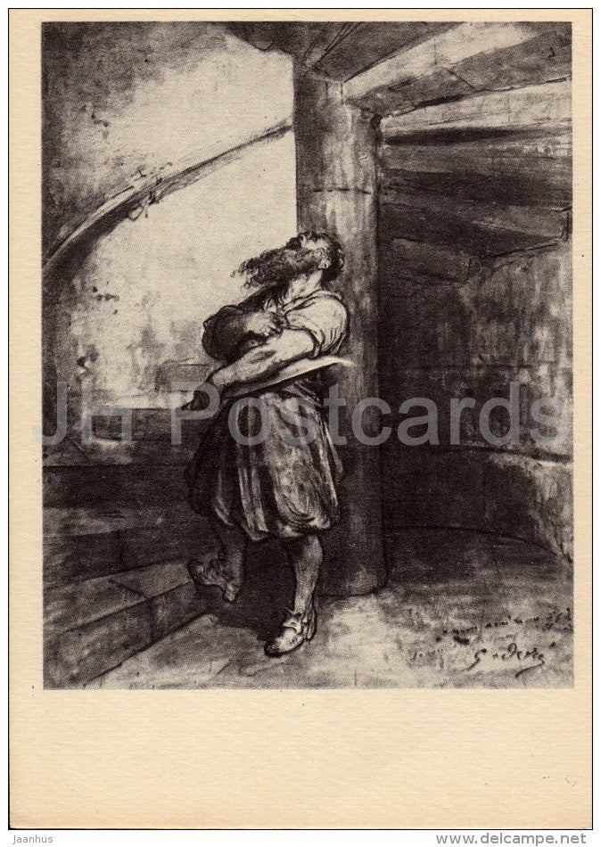 illustration by Gustave Dore - Illustration to the fairy tale Bluebeard - French art - 1956 - Russia USSR - unused - JH Postcards