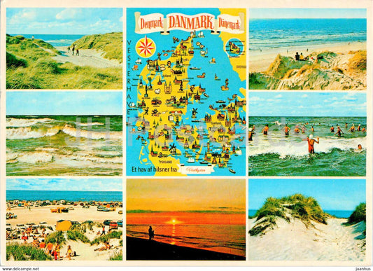Vesterhavet - North Sea - map - multiview - 149 - 1982 - Denmark - used - JH Postcards