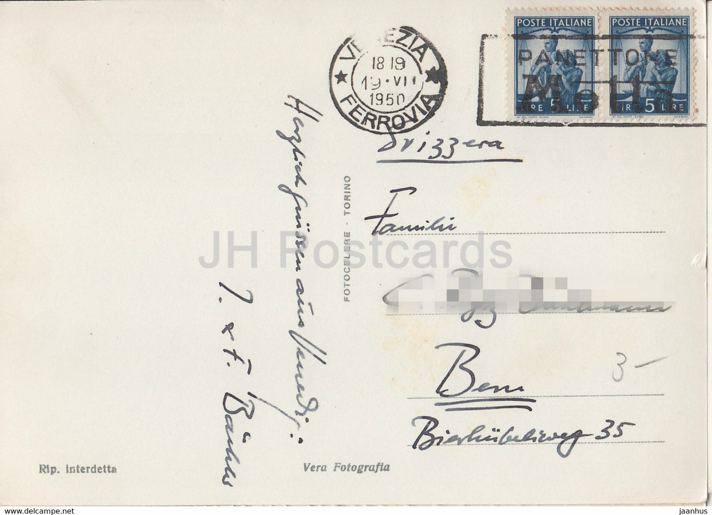 Venezia - Venice - Palazzo Franchetti - palace - gondola - 40 - old postcard - 1950 - Italy - used