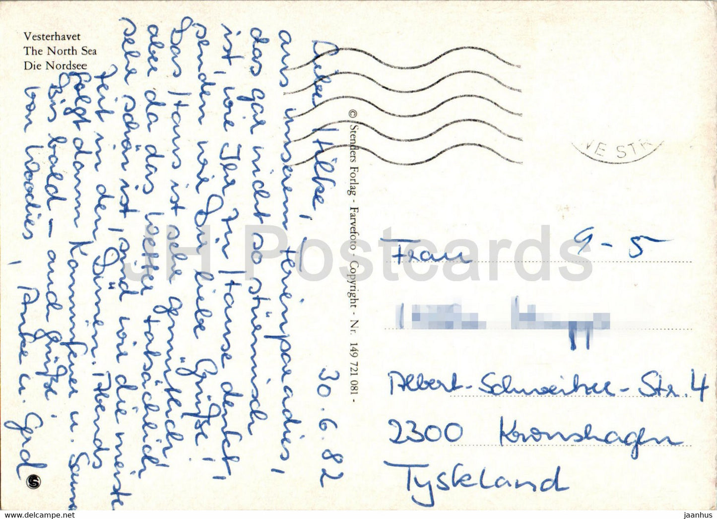 Vesterhavet - North Sea - map - multiview - 149 - 1982 - Denmark - used