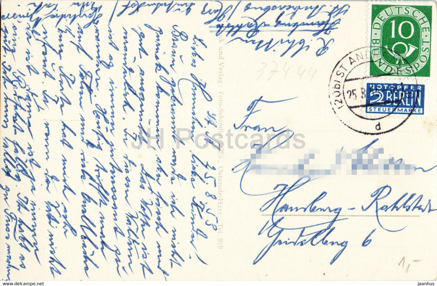 St Andreasberg - old postcard - 1953 - Germany - used