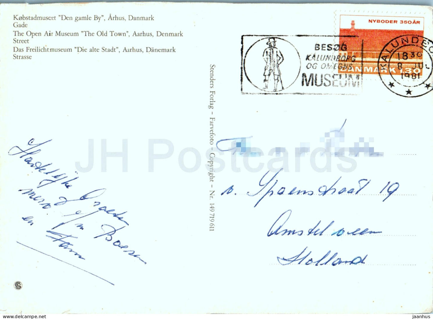 Arhus - Aarhus - Den Gamle By Kobstadmuseet - Le musée en plein air de la vieille ville - rue - 149 - 1991 - Danemark - utilisé 