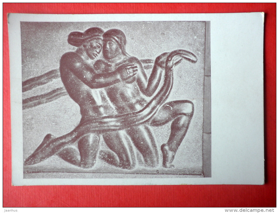 bas-relief by Anton Starkopf . Relief , 1935 - old postcard - estonian art - unused - JH Postcards