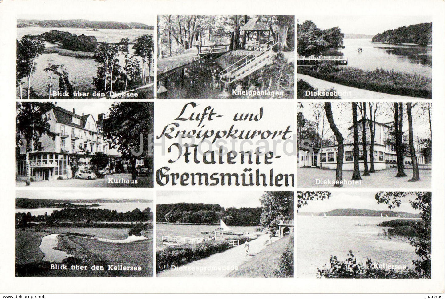 Luft und Kneippkurort Malente Gremsmuhlen - Kurhaus - Diekseehotel - hotel - old postcard - Germany - unused - JH Postcards