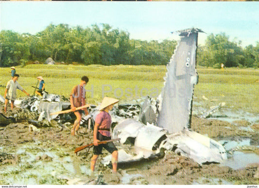 Some Aspects of Vietnam - The U S Air Forces - military plane wreck - military - Vietnam - unused - JH Postcards
