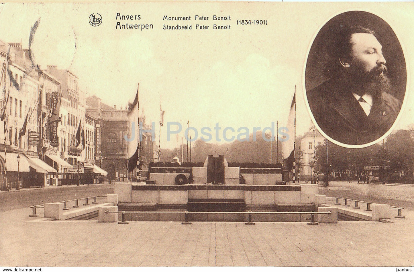 Anvers - Antwerpen - monument Peter Benoit - old postcard - 1934 - Belgium - used - JH Postcards