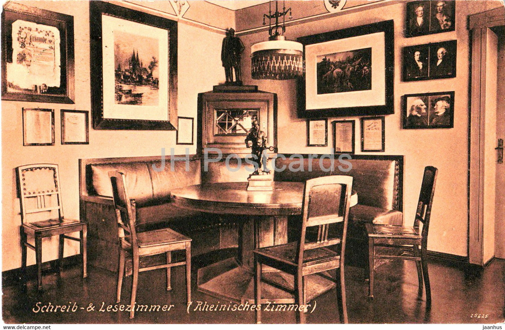 Schreib Lesezimmer - Sondershausen - Erholungsheim des Techniker Verbandes - old postcard - 1913 - Germany - used - JH Postcards