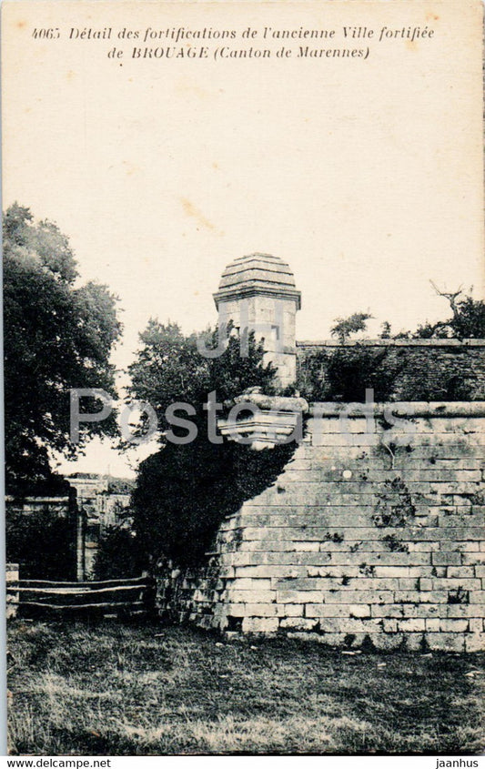 Detail des fortifications de l'ancienne Ville fortifiee de Brouage - 4065 - old postcard - France - unused - JH Postcards