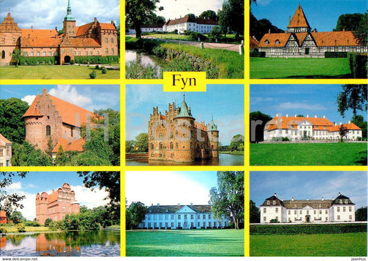 Fyn - Holckenhavn - Wedellsborg - Risinge - Nyborg Slot - Egeskov - multiview - 49 - Denmark - unused - JH Postcards