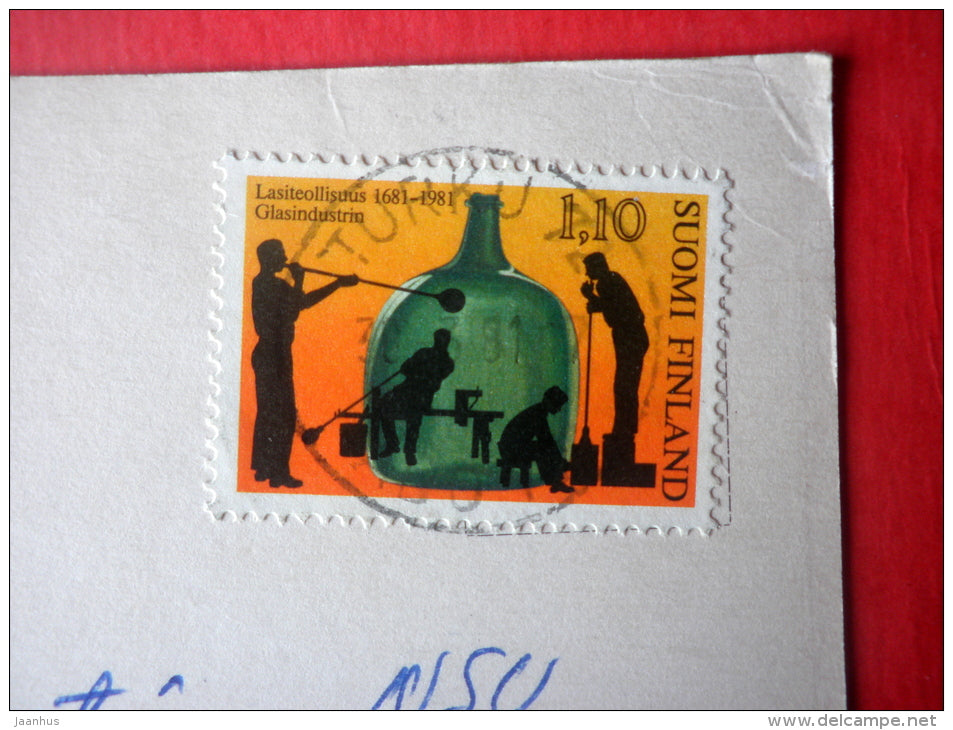 Easter Greeting Card - dwarfs - egg - chick - 3349/4 - Finland - sent from Finland Turku to Estonia USSR 1981 - JH Postcards