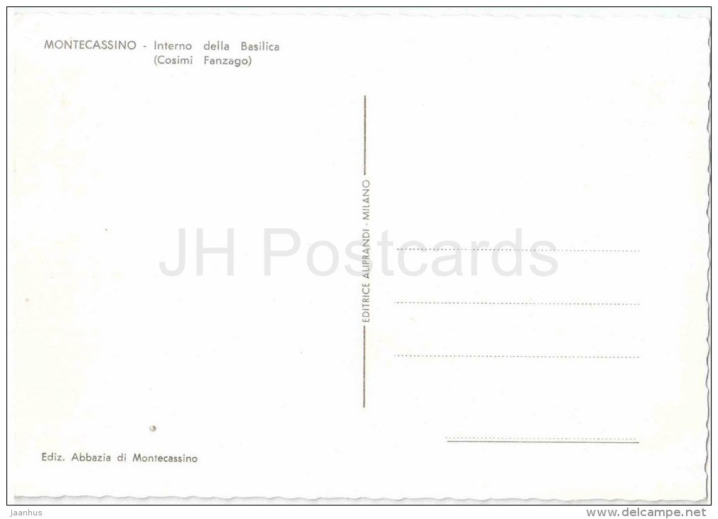 Interno della Basilica , Cosimi Fanzago - Montecassino - Lazio - Italia - Italy - unused - JH Postcards