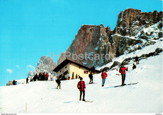 Dolomiti - Passo Costalunga - Rifugio Paolina - Catinaccio - alpine skiing - 1973 - Italy - used - JH Postcards