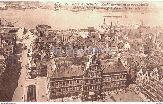 Anvers - Antwerpen - Zicht der haven in vogelvlucht - 27 - old postcard - 1929 - Belgium - used - JH Postcards