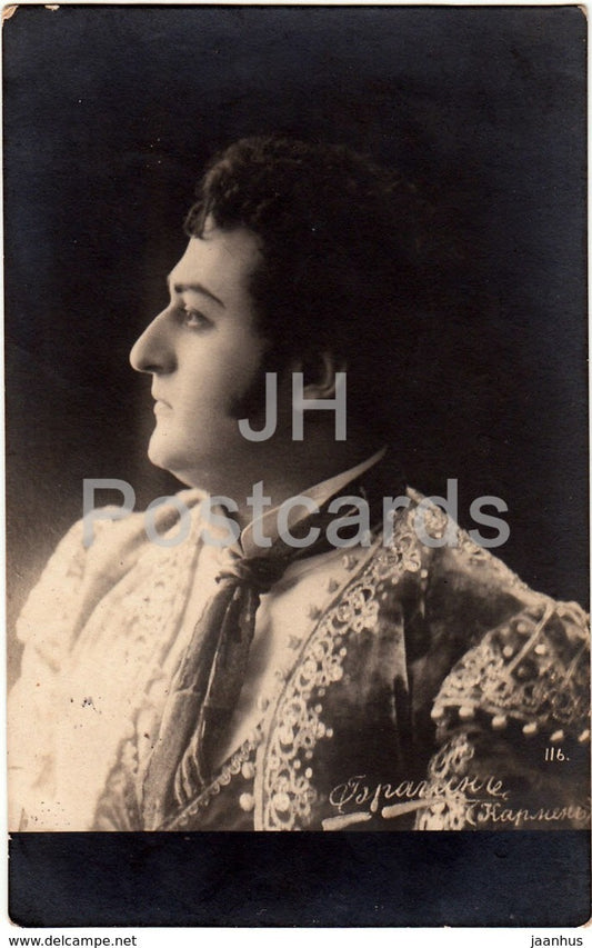 Russian Opera Singer Bragin - Carmen - old postcard - Imperial Russia - used - JH Postcards