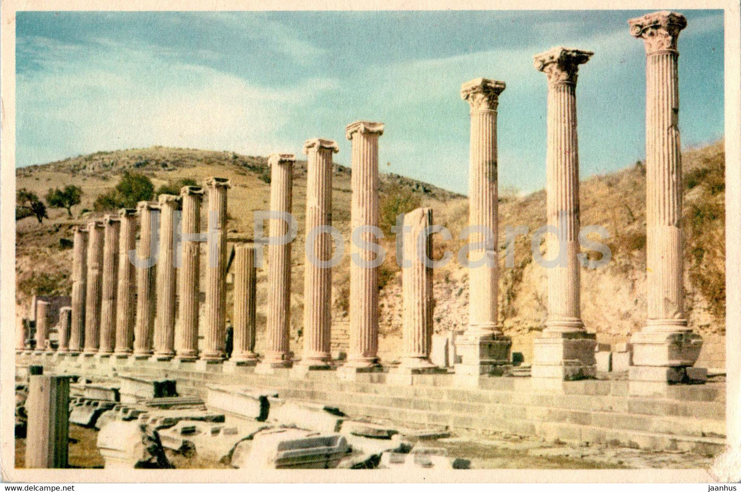 The Asculapium - Bergama - Pergamum - ancient world - old postcard - 1958 - Turkey - used - JH Postcards