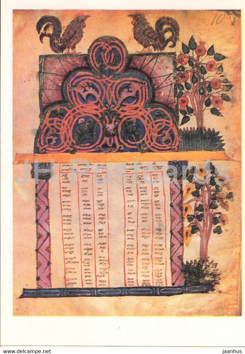 Miniatures in Armenian Manuscripts - The Table of Canons - Matenadaran - Armenia - 1973 - Russia USSR - unused - JH Postcards