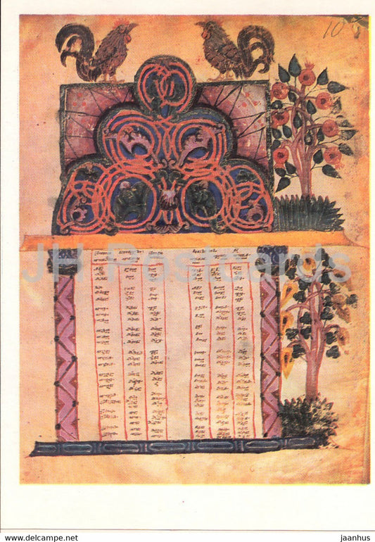 Miniatures in Armenian Manuscripts - The Table of Canons - Matenadaran - Armenia - 1973 - Russia USSR - unused - JH Postcards