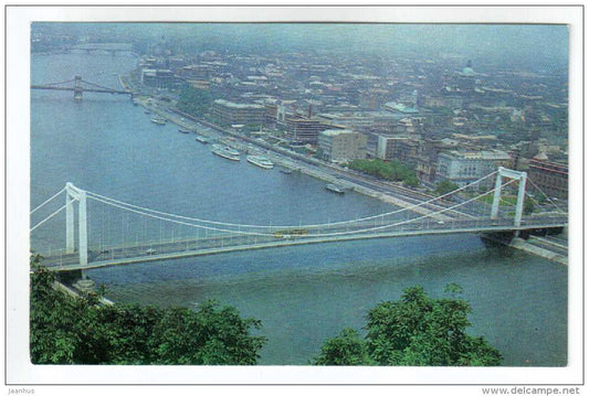 General View - bridge - Budapest - 1973 - Hungary - unused - JH Postcards