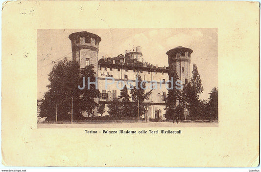 Torino - Palazzo Madama colle Torri Medioevali - palace - 4103 - old postcard - 1911 - Italy - used - JH Postcards