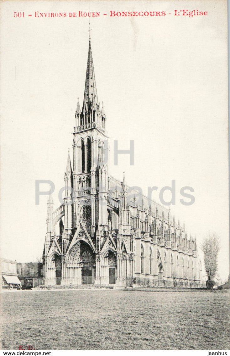 Environs de Rouen - Bonsecours - L'Eglise - church - 501 - old postcard - France - unused - JH Postcards