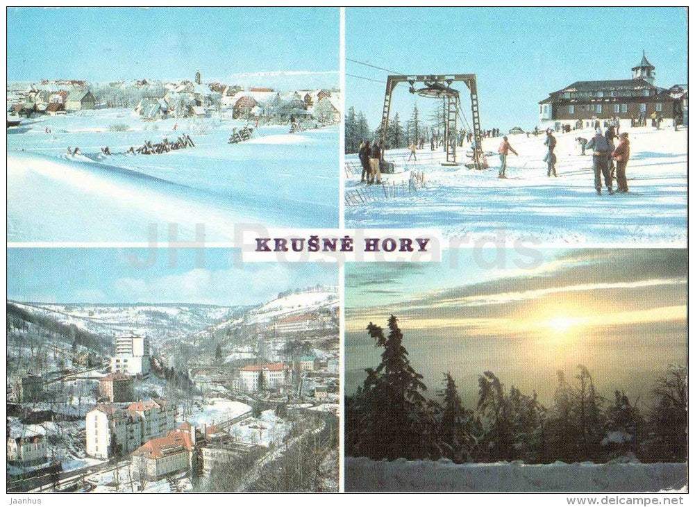 Krusne Hory - Bozi Dar - Klinovec - Jachymov - ski resort - Czechoslovakia - Czech - used 1988 - JH Postcards