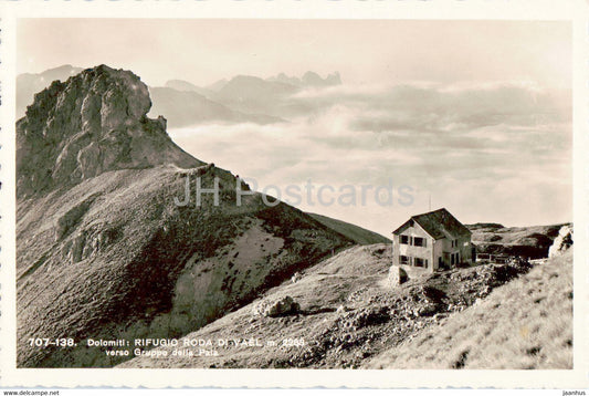 Rifugio Roda Di Vael - Gruppo della Pala - old postcard - Italy - unused - JH Postcards